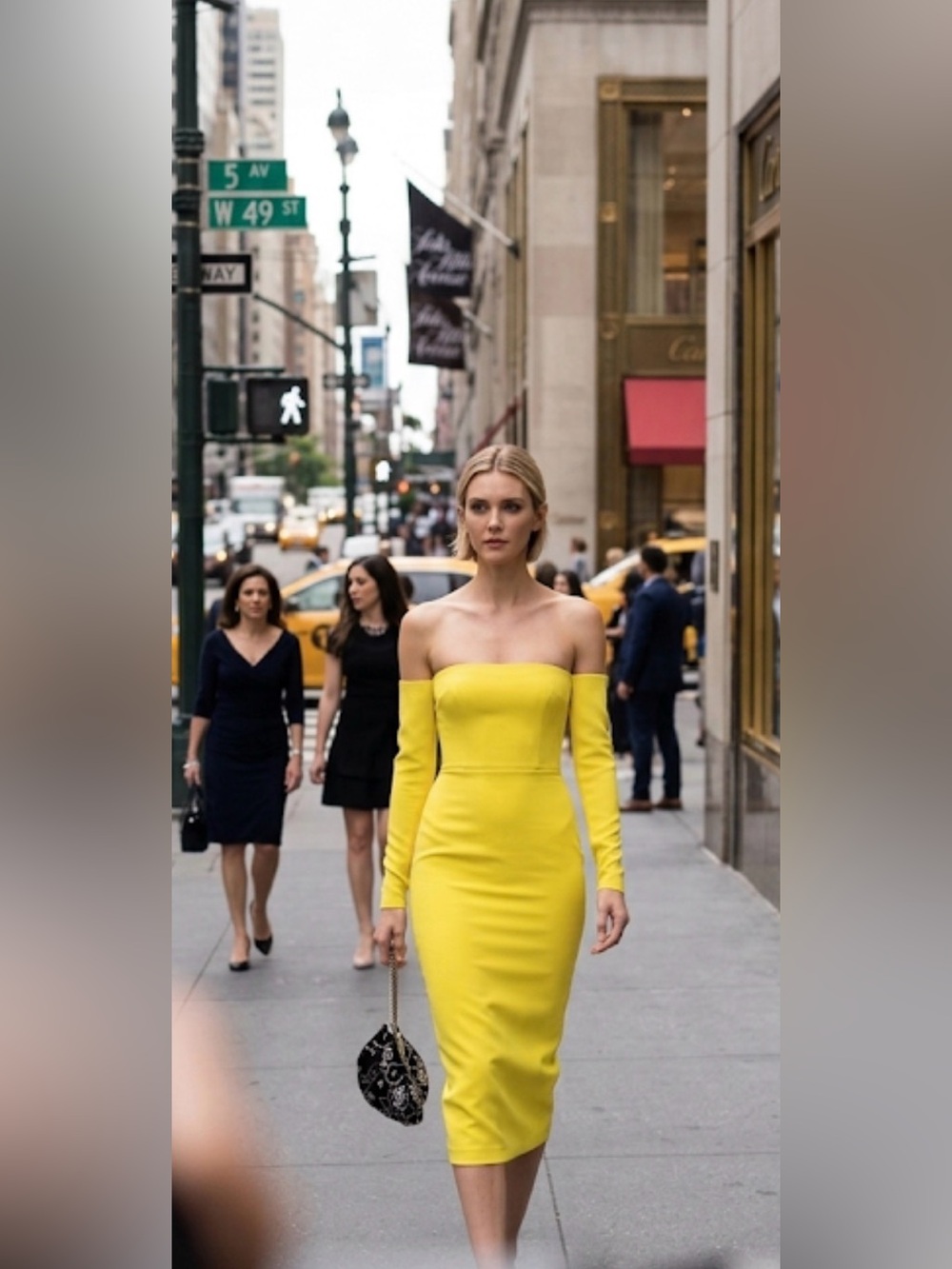 Alex Perry Vibrant Yellow Long Sleeve Dress 4 - Picture 10 of 10